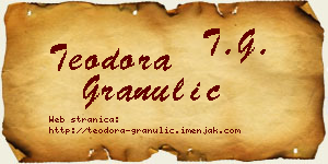 Teodora Granulić vizit kartica